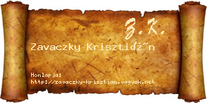 Zavaczky Krisztián névjegykártya